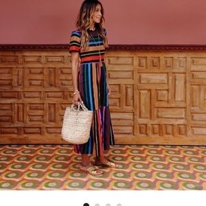 Choco and cream long Flowy dress